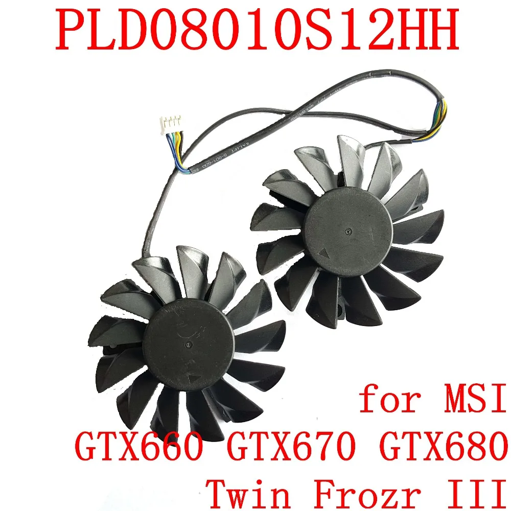Графический вентилятор POWER LOGIC PLD08010S12HH 74 мм 52 12 В 0 35a 4Pin для MSI GTX660 GTX670 GTX680 Twin Frozr