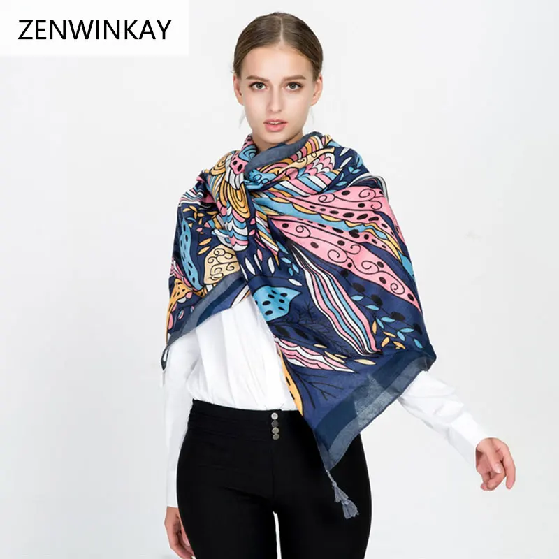 Womens Fashion Long Scarf Linen-Cotton Pure Color Botswana