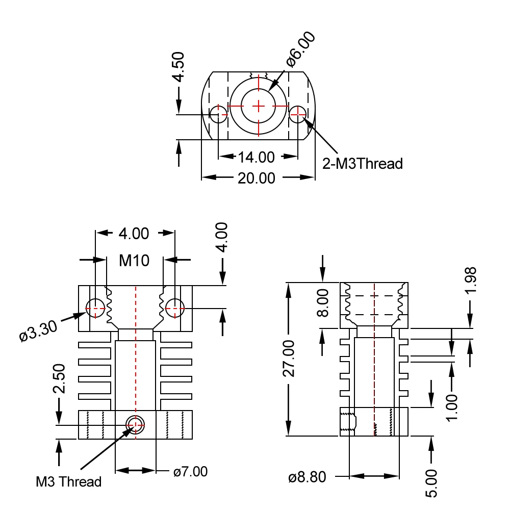 3D полностью металлический j-головка Hotend экструдер комплект CR8/CR10 для CR-10 CR-10S 3D V6 Боуден экструдер 1,75/0,4 мм сопло части 3d принтера