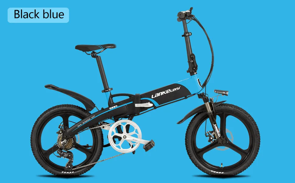 Clearance Lankeleisi G660 Electric Bike Folding Bicycle City Ebike 7 Speeds 48V 10AH Battery Road Bike(black blue) 15 Clearance Lankeleisi G660 Electric Bike Folding Bicycle City Ebike 7 Speeds 48V 10AH Battery Road Bike(black blue) 15