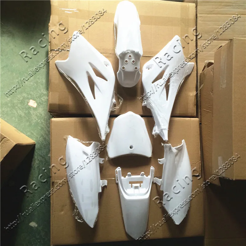 

WHITE Plastics Guard Fairing Fender Kit TTR50 STYLE 50cc 70cc PIT PRO Dirt Bike