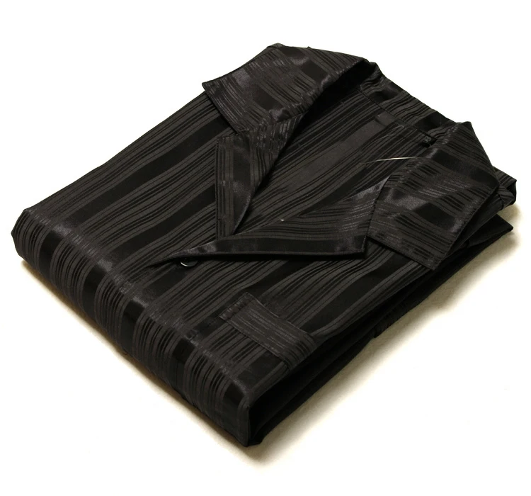

hombre\homme black striped faux silk pajamas\pijama\pyjama sets satin plus size loose loungewear\home\sleeping for uomo\herrn