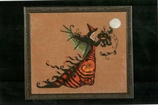 CS-1450 cross stitch kit Electra Halloween Fairy night moon pumpkin.jpg