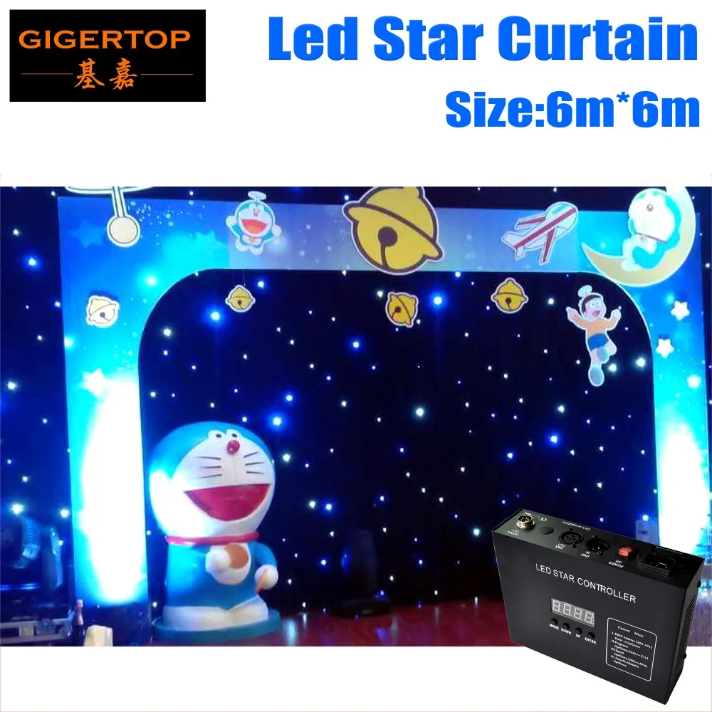 US $594.00 High Quality 6M6M Fireproof LED Star Cloth LED Vision Cloth LED Curtain Cloth Background Stage Light 90V240V DMX Controller