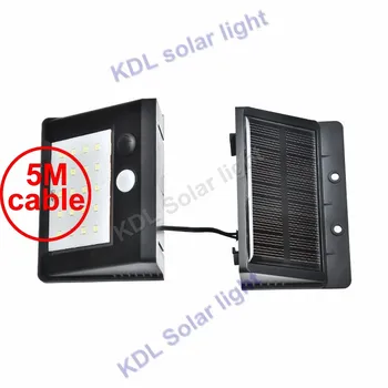 

30 led 500lm solar light split mount pIR motion 3 senser scope IP6 new 2018 arrival 5M cable street wall lamp for d