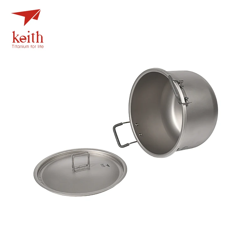 Keith titanio 4-5 persona grande de marihuana portátil plegable al aire libre ultraligero de colgando olla Picnic senderismo utensilios de cocina 6L Ti8301