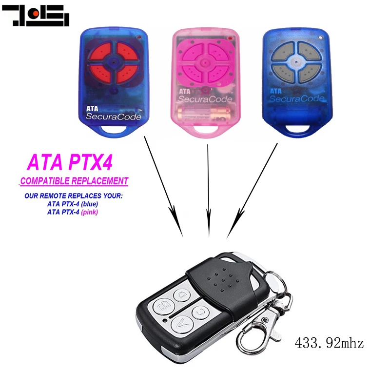 

The Remote of Garage door for ATA PTX-4 remote control rolling code 433.92mhz