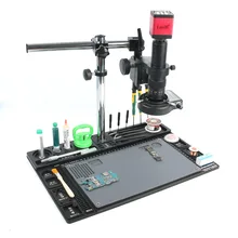 13MP HDMI VGA видео микроскоп камеры Наборы 120X/180X/300X c-крепление объектива Большой Рабочий стол для телефона PCB SMD сварка ремонт