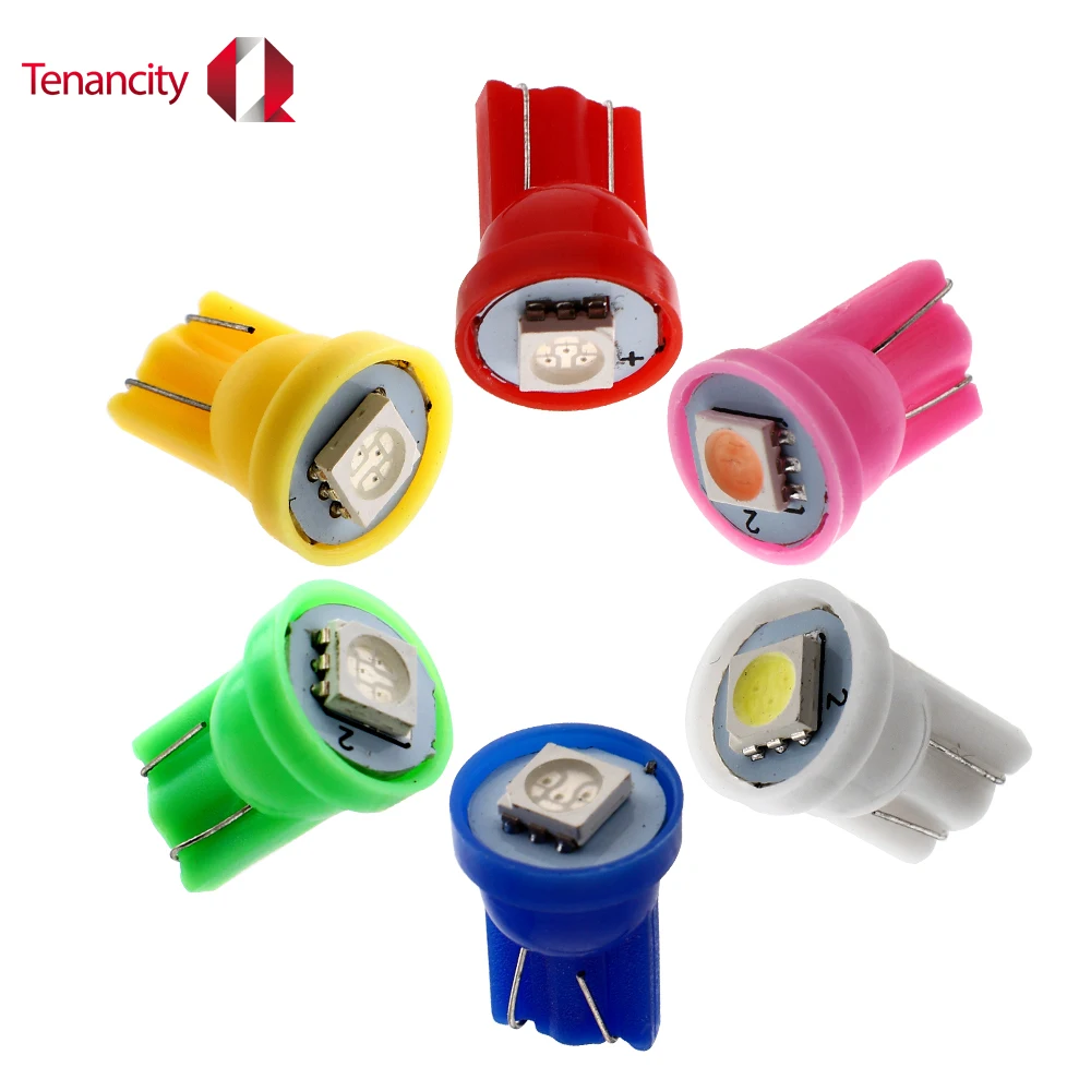 10 100 шт. красочные T10 5050 1SMD 194 168 W5W автомобилей клина стороны Хвост Чтение свет