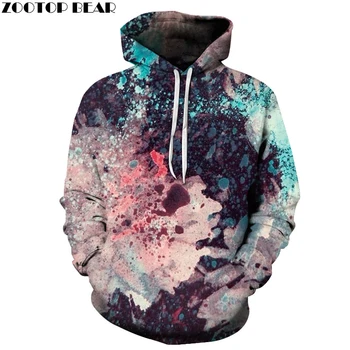 

Colorful Splash ink 3D Prints Hoodie Tracksuit Mens Cloth Hoody Pullover Drop Ship Hoodies Streetwear for Autumn Fall ZOOTOP BEA