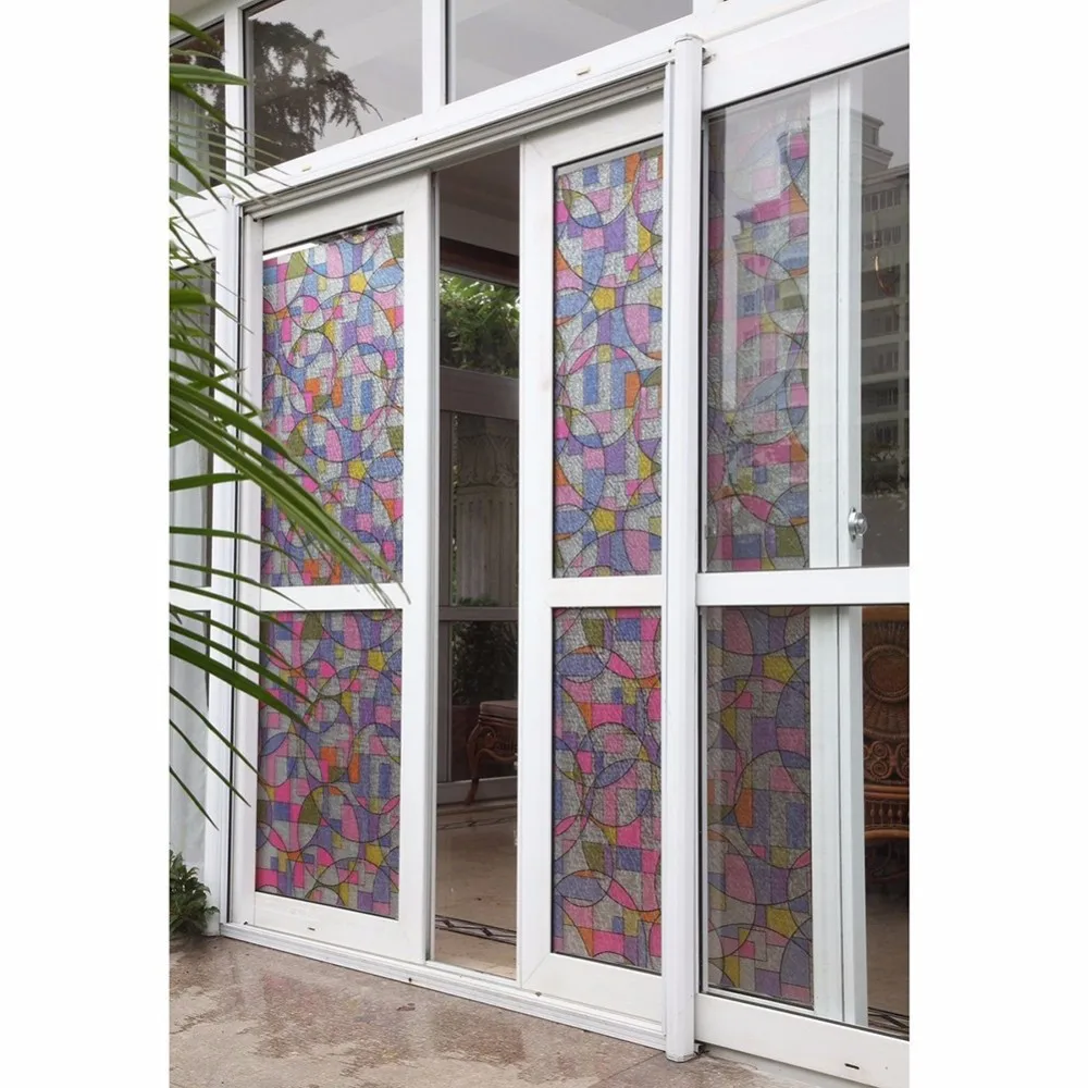 45x200 см Индивидуальная текстурированная статическая цепляющаяся витражная плёнка на стекла, окна, домашний декор, УФ анти-стеклянная пленка, оконная наклейка-FF