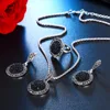 FNIO charm crystal jewelry set pendant round necklace earrings fashion Bijoux party jewelry new gift 2022 ► Photo 2/6