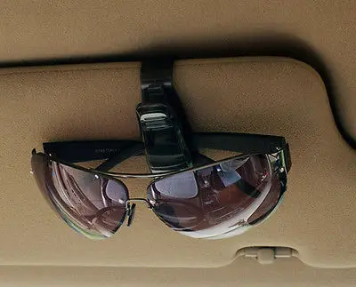 Авто Черные солнцезащитные очки клип JT Солнцезащитный козырек очки карты билета держатель Универсальный D010