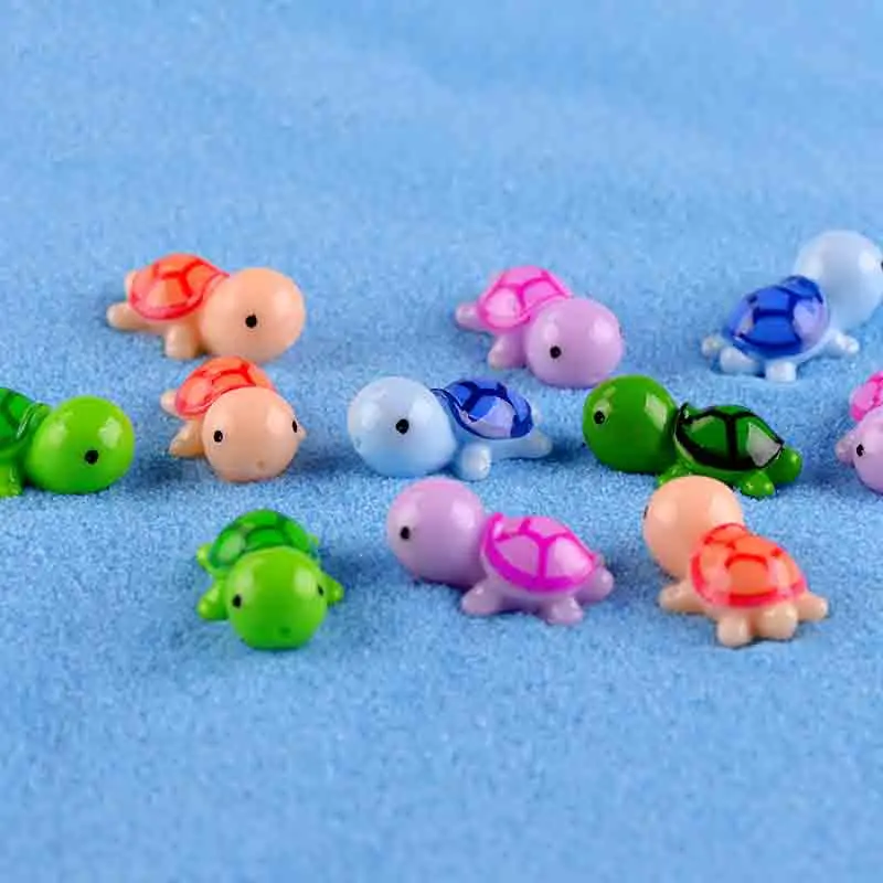 

5 Pcs Colorful Mini Turtle DIY Toys Crafts Figure Moss Terrarium Fairy Garden Ornament Landscape Decor Home Decor