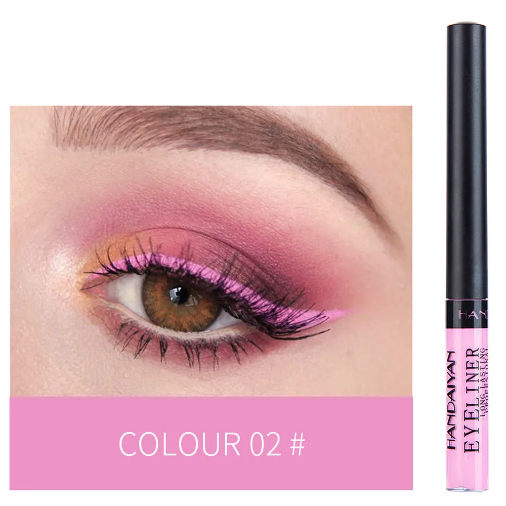 12 цветов водостойкая жидкая подводка для глаз макияж черный белый розовый цвет блестящий подводка для глаз maquiagem Макияж#2