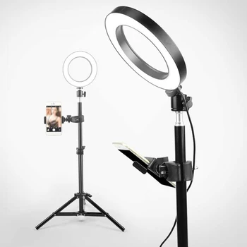 

26CM LED Selfie Ring Light Studio Photography Photo Fill Ring Light with Tripod Phone Holder for Smartphone Makeup