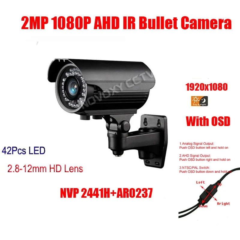 

Free Shipping 1080P 2MP AHD (Analog High Definition) Waterproof IR 42PCS LED 2.8-12MM vari-focal Lens Camera