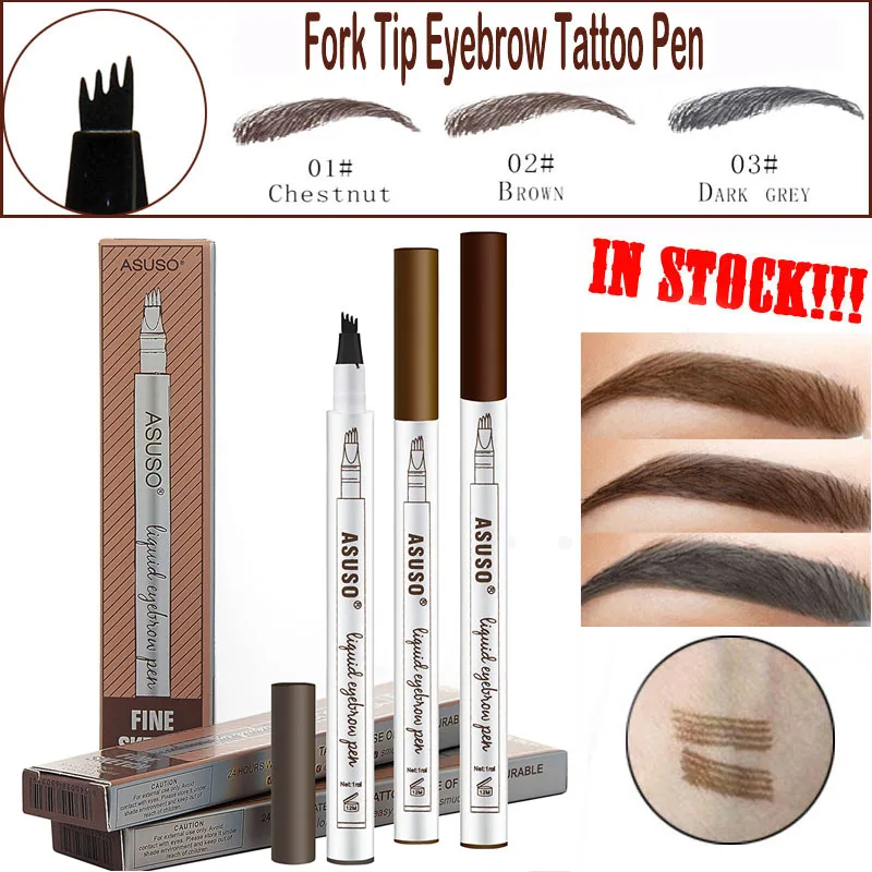 

2019 New and Hot Sale Eyebrow Tattoo Pen Waterproof Eye Make-Up 3 Colors Easy Use Eyebrow Pen Deep Color Pencil Eyebrow TSLM1