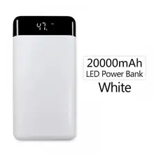 Внешний аккумулятор power Bank 20000 mAh для портативного зарядного устройства USB для телефонов с быстрой зарядкой, светодиодный аккумулятор для Android Iphone, зарядное устройство Xiaomi