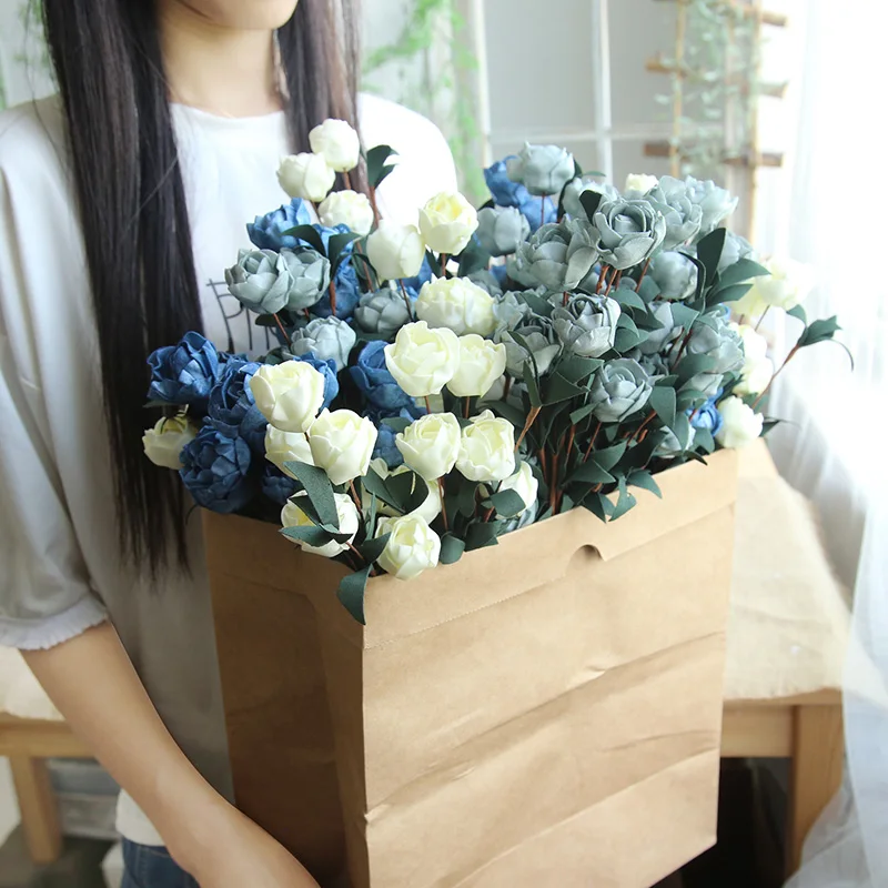 

Silk Rose Artificial Flowers Fake Flowers High Quality Wedding Decoration Party Home Table Accessories Decor 7A2042