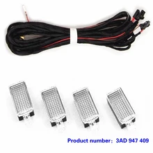 TUKE LED Qty 4 Interior Footwell Lights Cable For VW Jetta MK5 MK6 Golf Passat B6