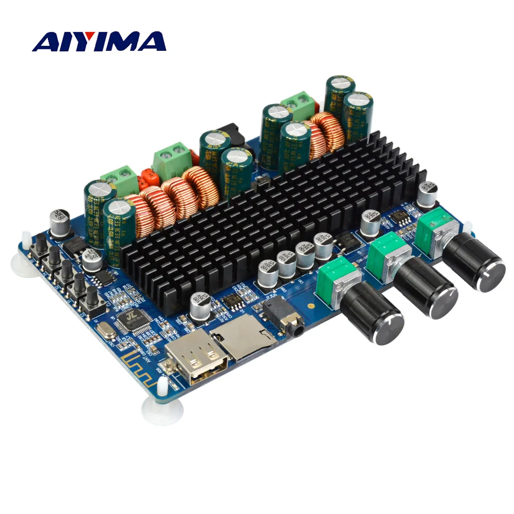 AIYIMA TPA3116 Bluetooth усилитель плата 2x50 Вт+ 100 Вт 2,1 канальный цифровой сабвуфер усилители USB TF декодирование Поддержка MP3 FLAC