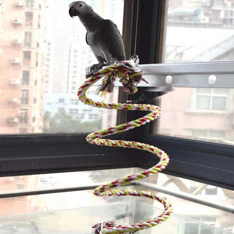 2 метра Тяжелая веревка Катушка окунь качели-белка попугай птица игрушки для больших попугаев