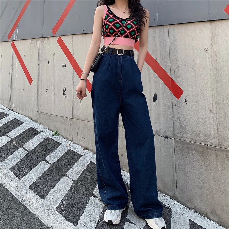 

Summer Autumn High Waist Wide Leg Jeans Loose Denim Pants 2019 Long Jeans for Women Femme Wide Pants
