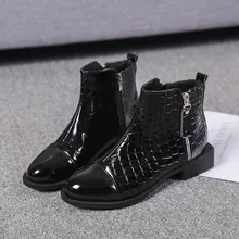PHYANIC 2018 botas femininas de inverno causal ankle boots de moda para as mulheres confortável zíper couro botines mujer