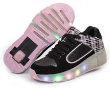 2016roller shoes children boy & girl new automatic Wheely illuminated LED flashing skates shoes childrenswear with HOT wheel