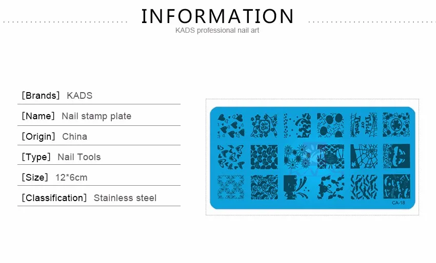 KADS CA18 Новые Прибытия Моды Серии Стали Ногтей Штамп Штамповка любит и Кролик Плиты Изображения Для Печати Nail Art Шаблона DIY инструменты