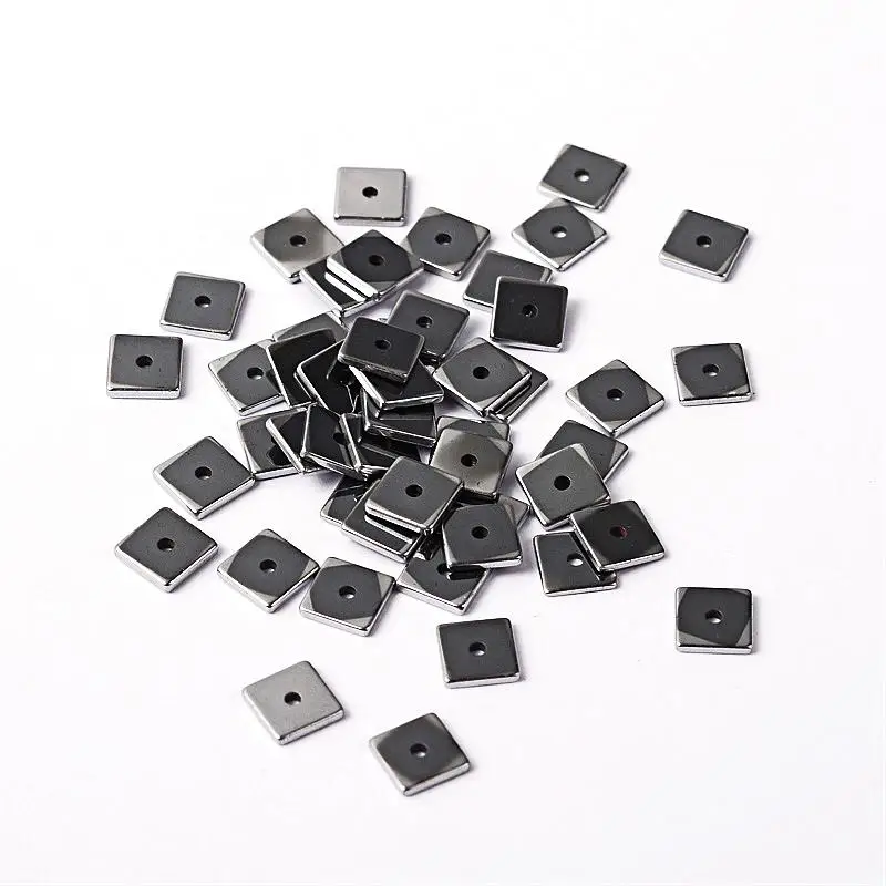 

50Pcs 6x6x1mm Square Electroplate Non-Magnetic Hematite Beads For Jewelry Making DIY Bracelets Jewelry Findings Hole: 1mm