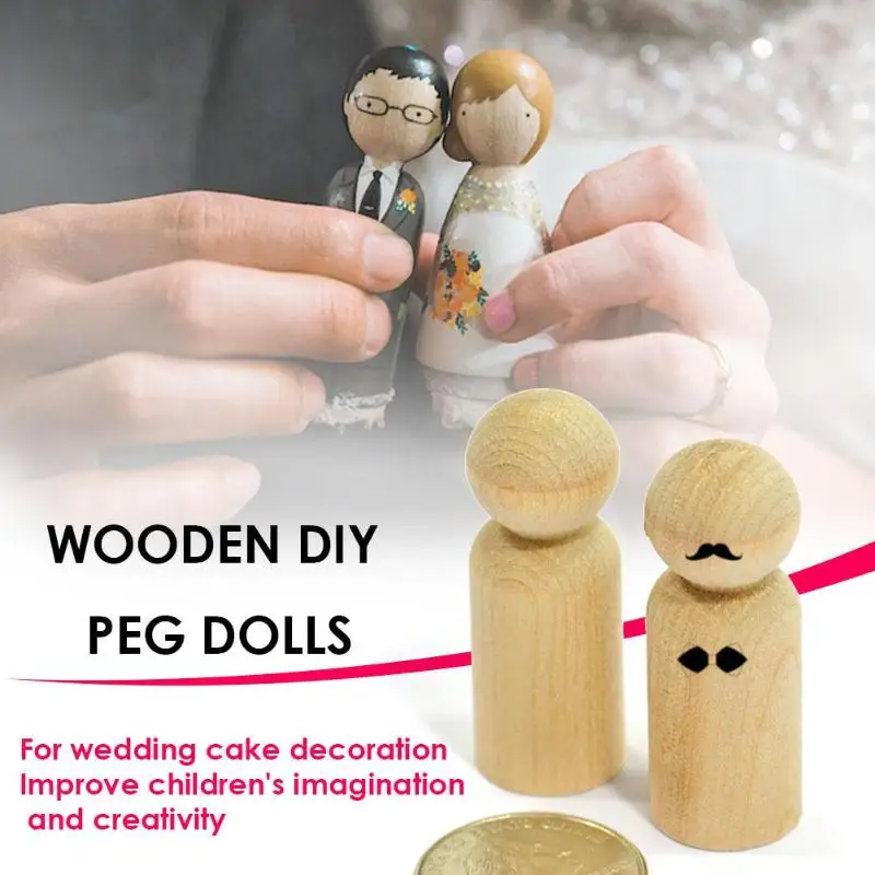 10 шт./компл. Деревянный DIY Peg кукла свадебный дом ручной работы кукла ребенок окрашенная игрушка когнитивный цвет отличия ручные возможности
