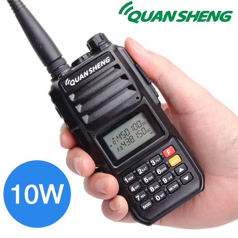 Портативная рация QuanSheng 10 км обновленная Вт дальность действия 4000 мАч VHF UHF два
