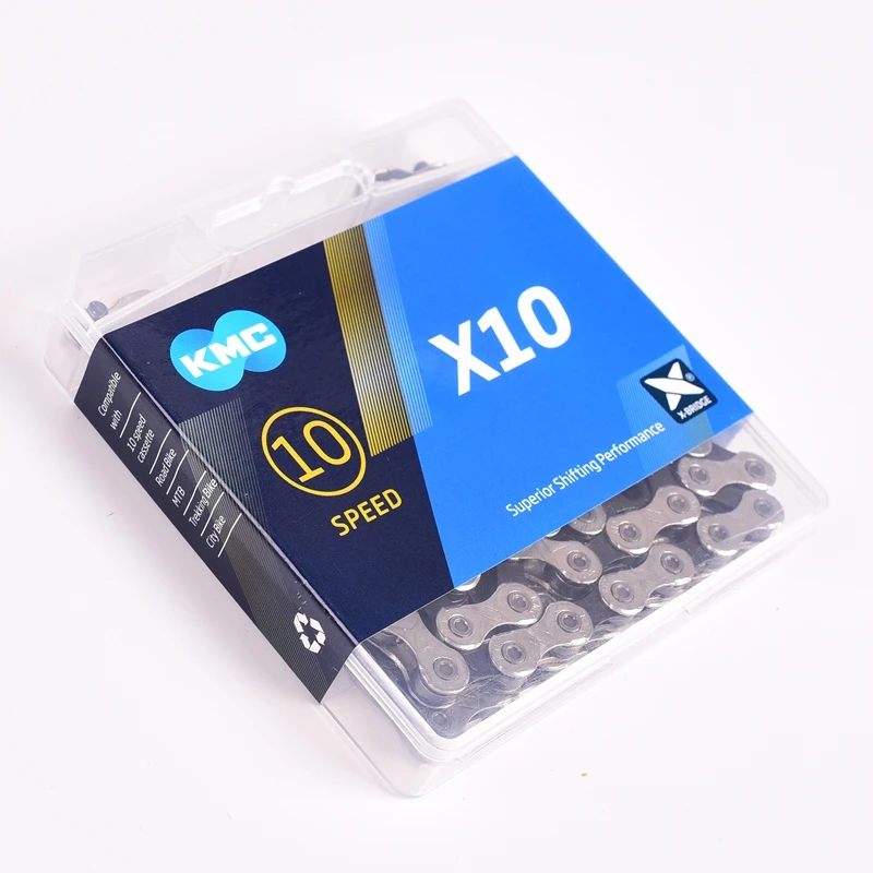 Best 2019 KMC Chain X10 X10.93 MTB Road Bike Chain 116L 10 Speed Bicycle Chain Magic Button Mountain With Original box MissingLink 38