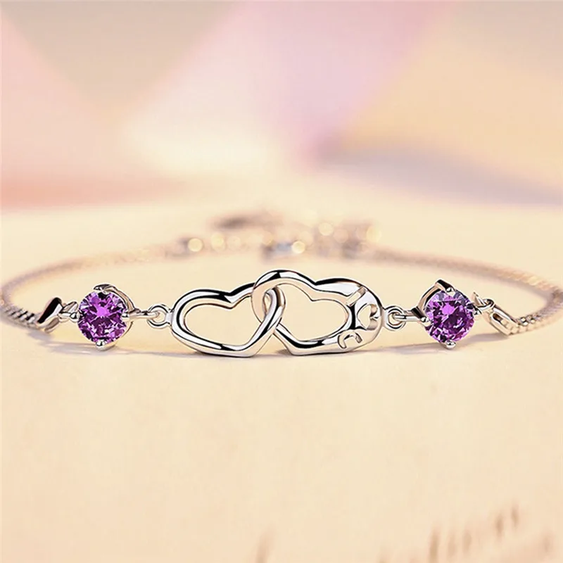 Роскошные высококачественные фиолетовые и белые браслеты в форме фоторяда для