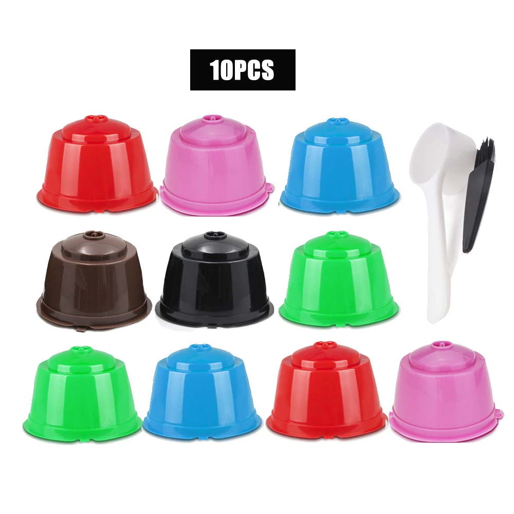 

10Pcs/pack Plastic Refillable Compatible Dolce Gusto Coffee Colorful Filter Baskets Capsules Reusable Dolce Gusto Coffee Capsule