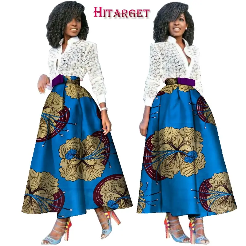 Африканский юбки для Для женщин 2019 Новый стиль Дашики плюс Размеры Африканский Стиль Костюмы Базен Riche длиной макси Юбка бального платья