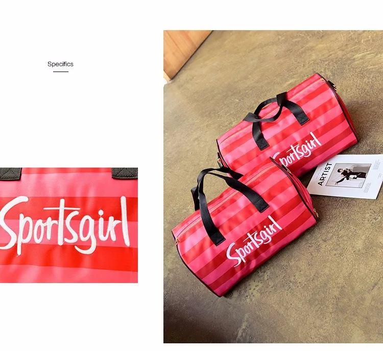 2018 популярная розовая сумка в полоску для девочек, нейлоновая пляжная сумка Виктории, вместительная сумка для путешествий, ручная сумка