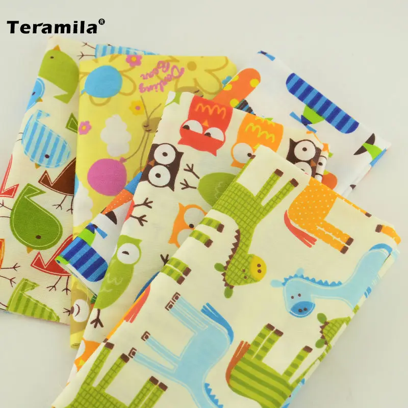 

Teramila 5 Colors Cartoon Series Patchwork For Beginner's Practice Cotton Fabric 20cmx50cm Needlework Crafts Sewing