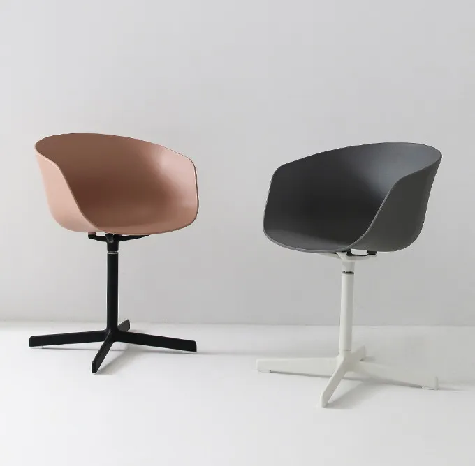 

Modern Classic Design Fashion Ins Nordic Loft Metal Aluminum Base Soft Color Swivel Office Study Computer Dining Arm Chair 1PC