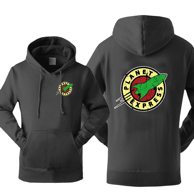 

Planet Express Hoodie Men Black Cool Hoodies 2019 New Spring Autumn Hooded Sweatshirts Hip Hop Streetwear Harajuku Sportswear