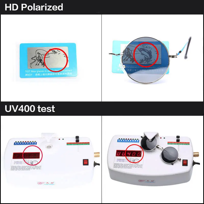 Поляризованные Винтажные Солнцезащитные очки UV 400 с круглой металлической оправой, зеркальные классические модные мужские солнцезащитные очки для вождения