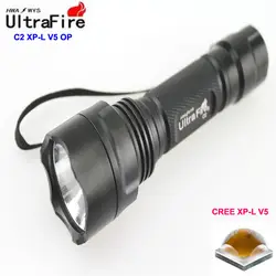 U-F C2 CREEXP-L V5 2000lm холодный белый свет 3 режима Высокий> низким> Strobe ОП светодиодный фонарик (1x18650)