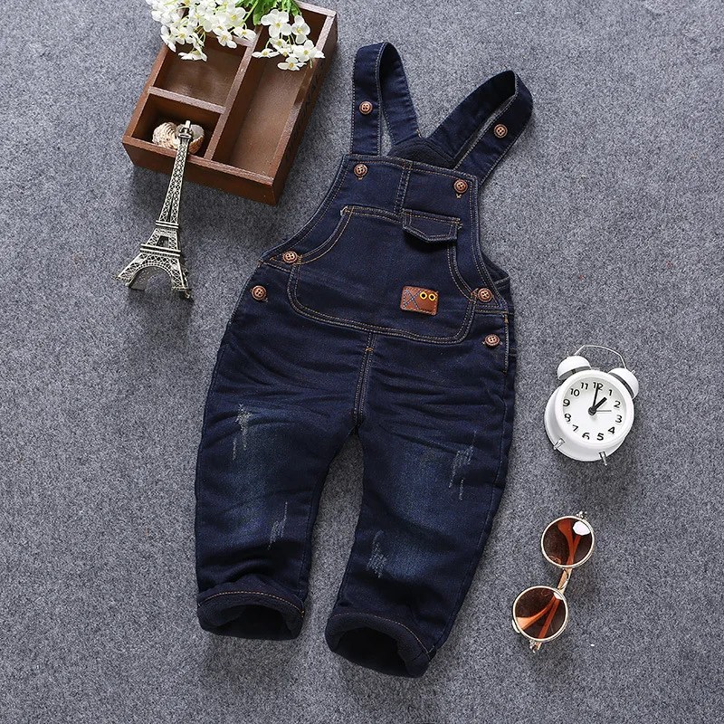 2017 Infant Denim Overall for Girls Children Autumn Boy Front Pocket