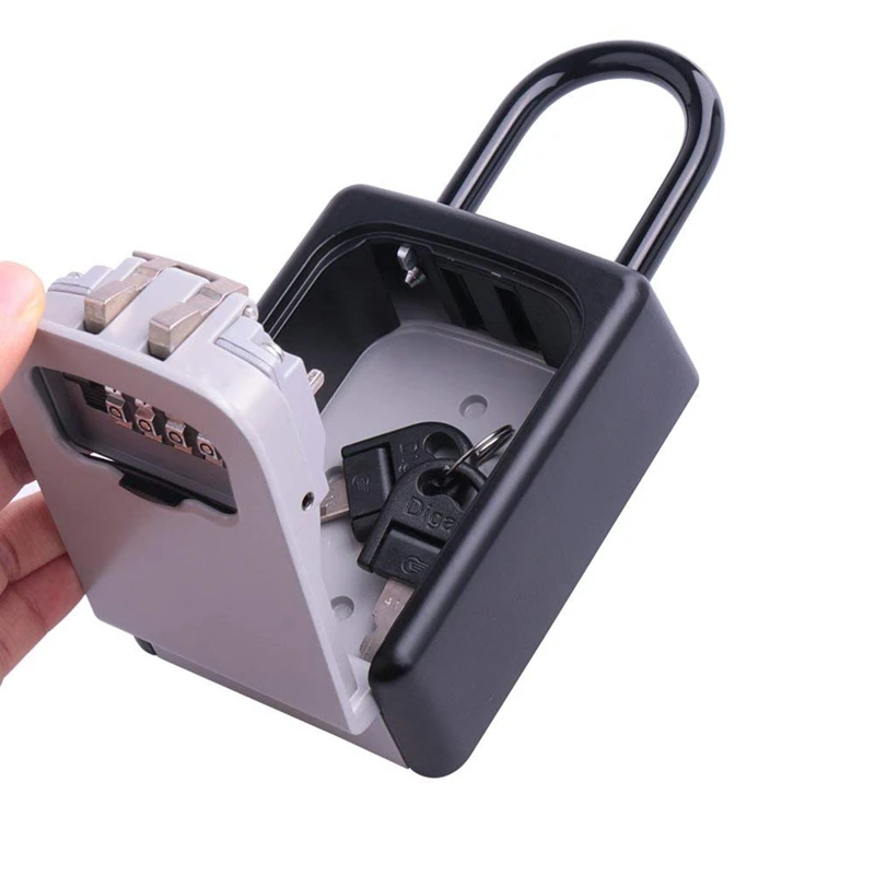 Wall Mount Key Storage Box Organizer Security Keyed Door Lock With 4 Digit Combination Password Zinc Alloy Secret Safe 14
