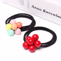 1 шт. высокоэластичное милое Вишневое кольцо для волос цветная жемчужная веревка для волос для девочек аксессуары для волос