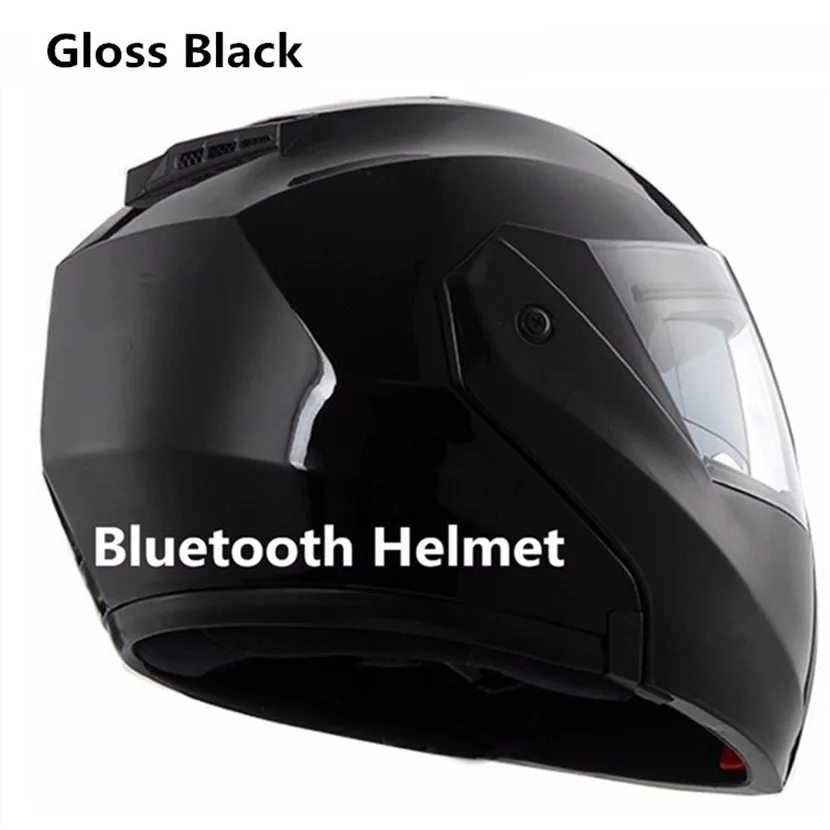 

Motorcycle Helmet Intergrated Modular Flip up Dual Visors Bluetooth Helmets With Radio Headset Intercom Communication DOT