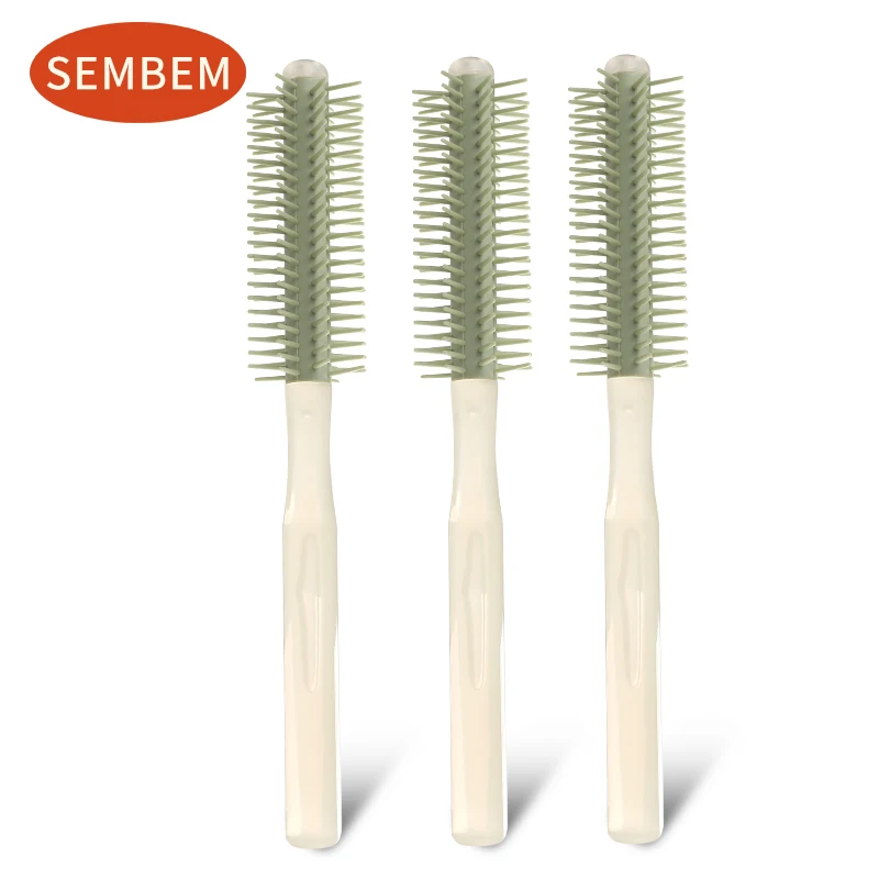 

SEMEBM Round Hair Styling Brush Soft Waves and Curly Hair Style Brush Plastic Comb Blow Drying Curling Hairbrush