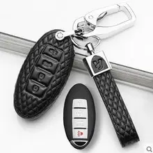 Натуральная кожа Автомобильный Футляр для ключей бумажник для Infiniti G25 M35hLM37 QX56 неограниченное количество G серии M серии 4 кнопки брелок для ключей